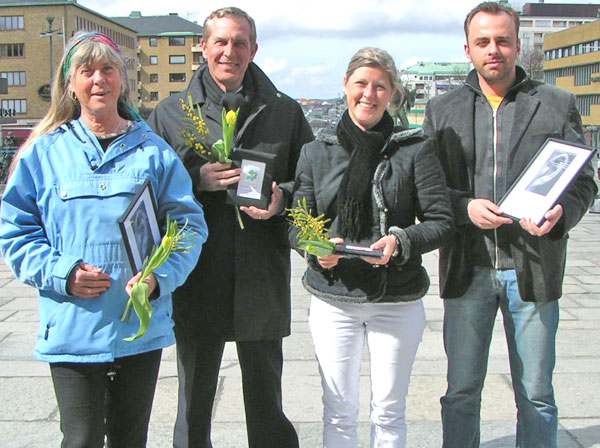 All award receivers from left: Eva Glader, Claes Elfsberg, Lena Arthur and Jakob Andreasson